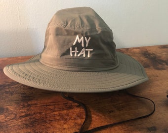 My Hat - Olive Green Soft Sombrero with Sea Shell Lettering