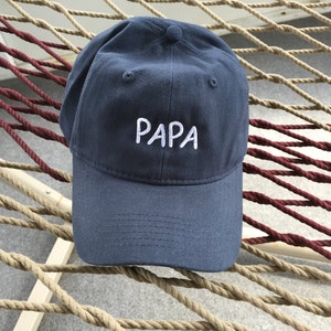 Papa Cap Navy Blue With White Letters image 1