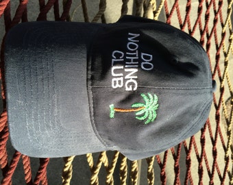 Do Nothing Club- Navy Floppy Hat w/ White Letters