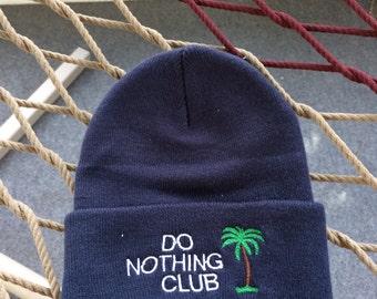 Do Nothing Club - Navy Blue with White Letters - Beanie