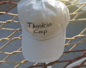 Thinkin Cap - Khaki with Black Lettering