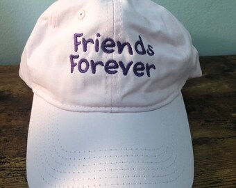 Friends Forever - Light Pink Hat with Purple Lettering