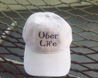 Uber Life - Light Pink Hat With Purple Letters