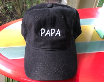 Papa - Black Hat With White Lettering