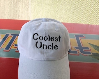Coolest Uncle - White Hat With Black Lettering