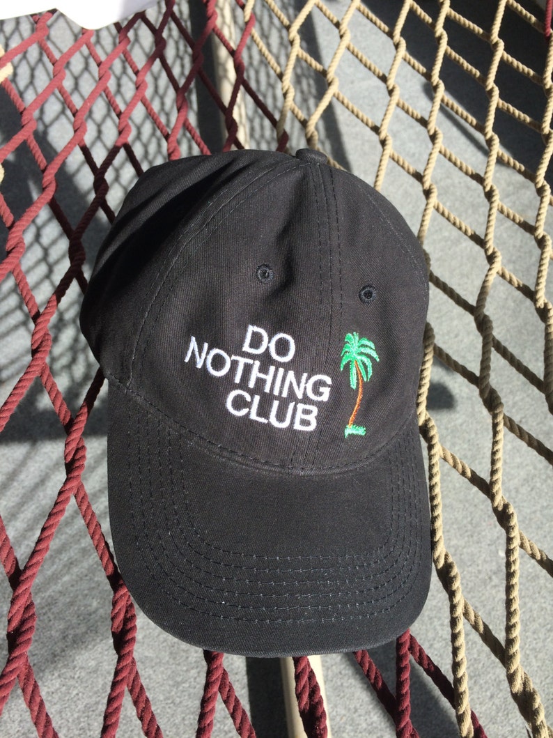 Do Nothing Club Black Cap With White Letters image 1