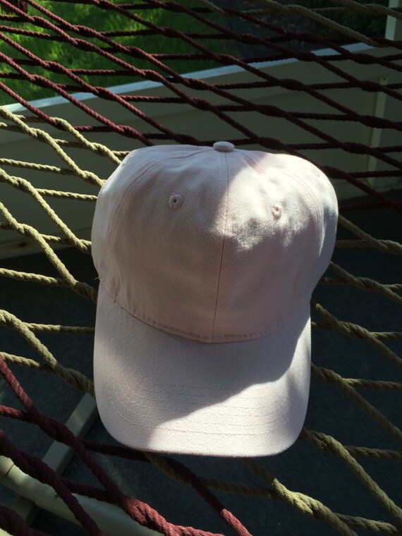 Plain Light Pink Hat With a Metal 