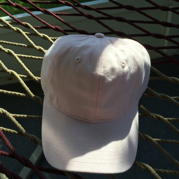 Plain Light Pink Hat with a Metal Adjustable Buckle