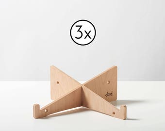 3X Beech Wood Laptop Stand: Portable MacBook & Slim Computer Desk