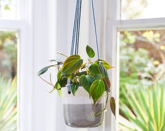 Ceramic Hanging Planter - Misty Morning Glaze