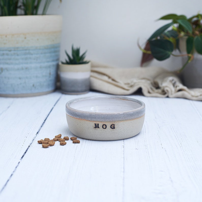 Pet Bowls in Small, Medium & Large Grey Glaze image 2