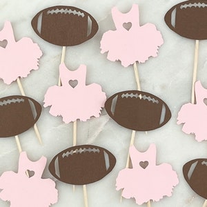 Touchdowns or Tutus Gender Reveal Cupcake Toppers, Pink vs Blue Baby Shower, Fall Gender Reveal