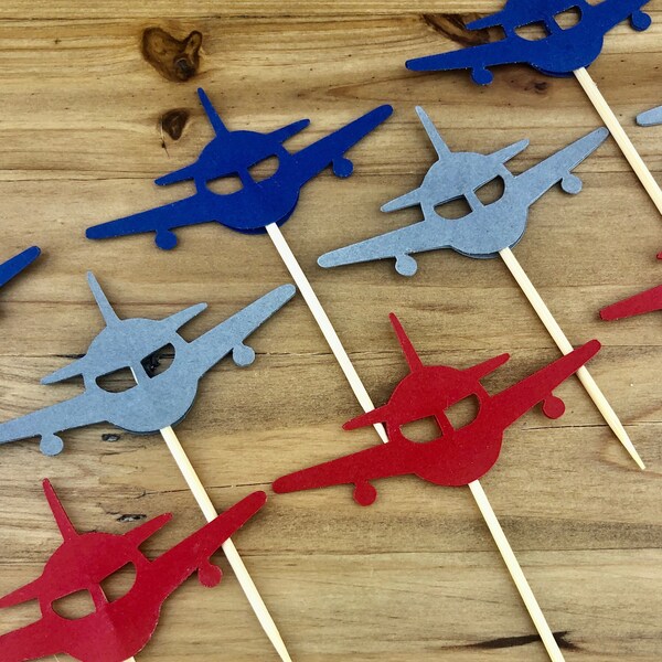 Airplane Cupcake Toppers Etsy