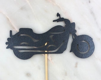 Motorcycle Cake Topper / Fiesta de jubilación / Cincuenta cumpleaños / Cuarenta cumpleaños / Harley Davidson Cake / Biker Birthday