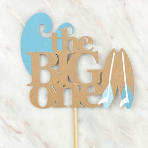 The Big One Cake Topper, First Birthday Party Decor, Surfer Theme Decorations, Surf Theme