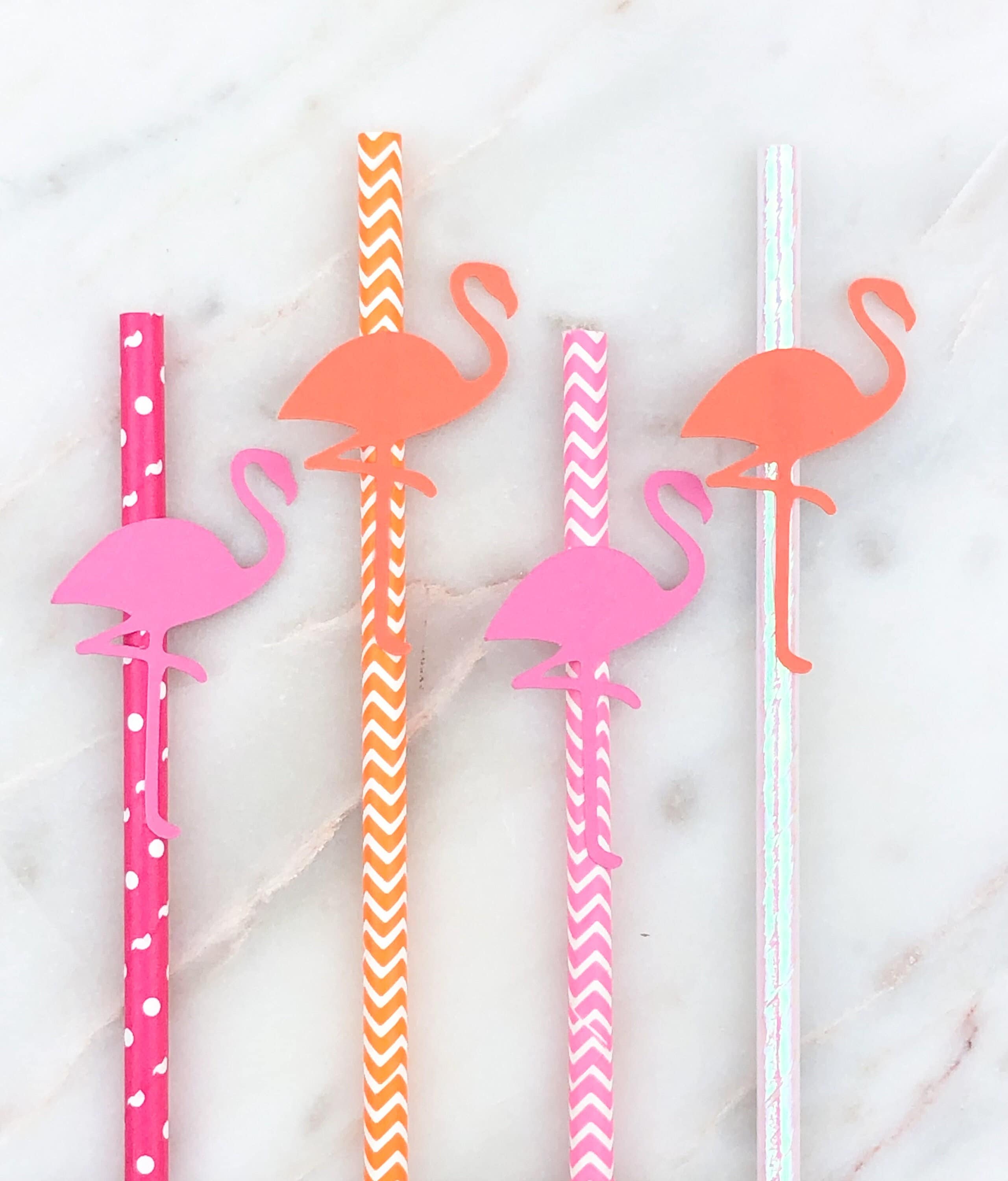 Flamingo Paper Party Straws 12 Flamingo Birthday Tropical 