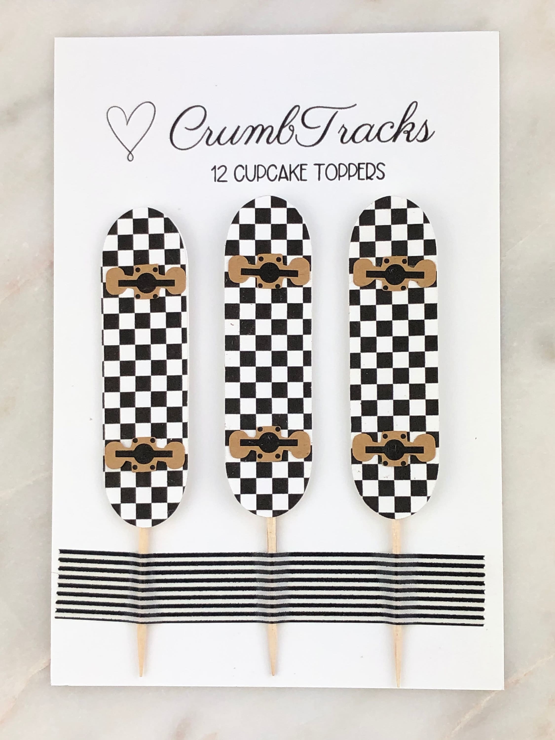 Skateboard Cupcake Toppers 12 Skater Party Decorations - Etsy