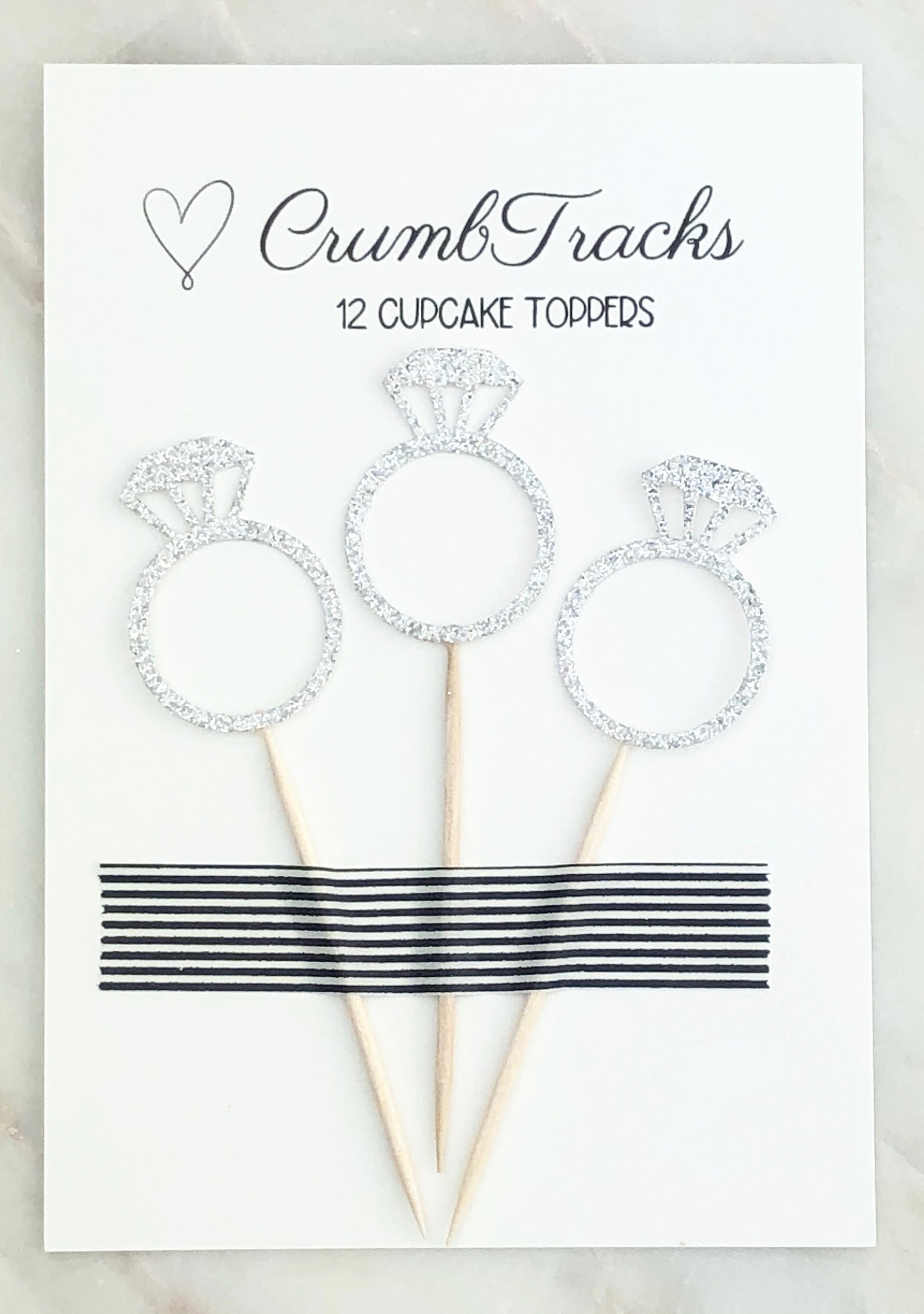 Diamond Ring Cupcake Topper 12 Ring Bridal Shower - Etsy