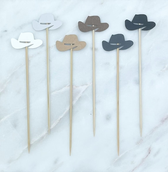 Cowboy Hat Cocktail Toothpicks 12 Cowboys Hat Appetizer Etsy
