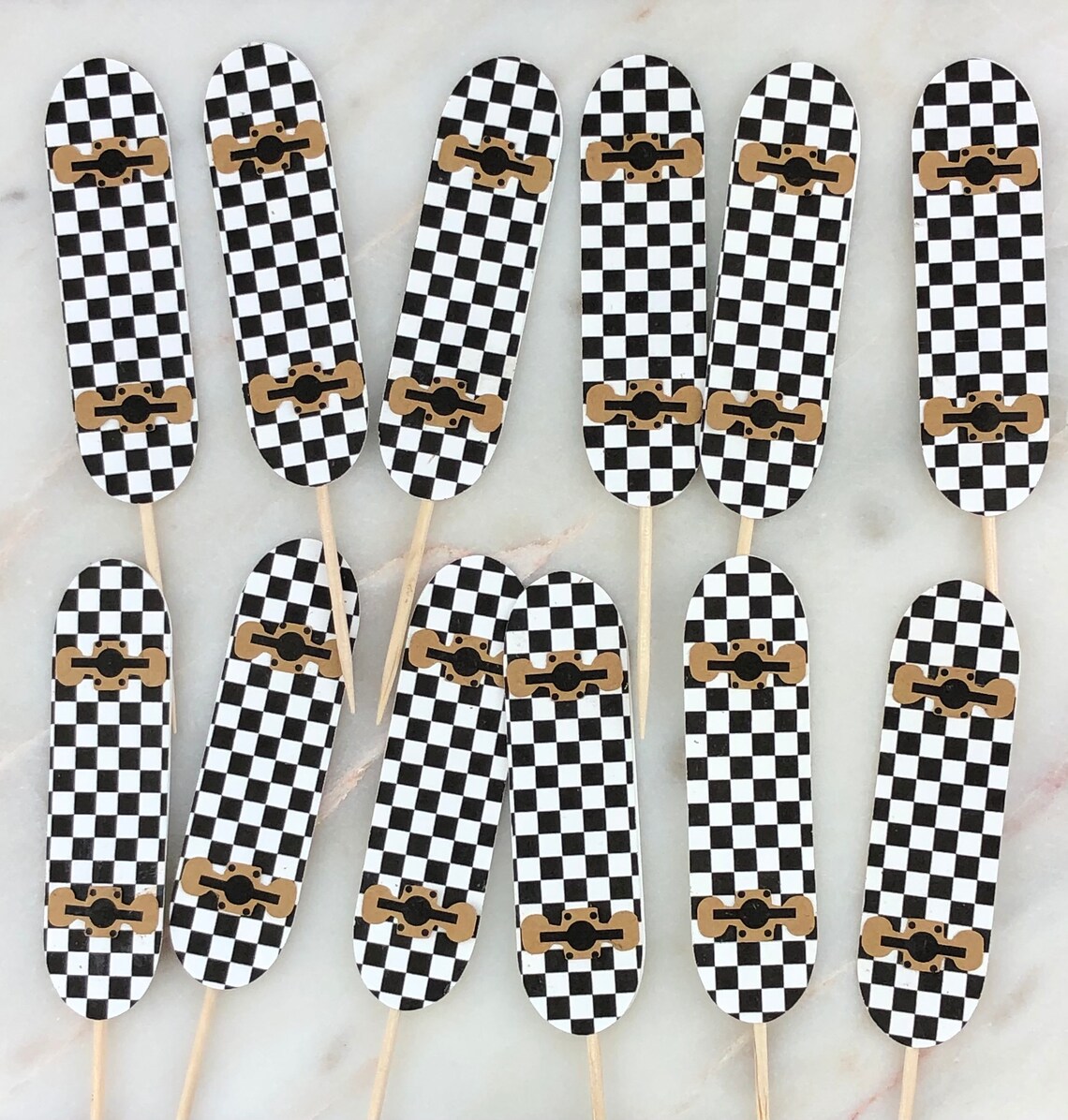 Skateboard Cupcake Toppers 12 Skater Party Decorations - Etsy