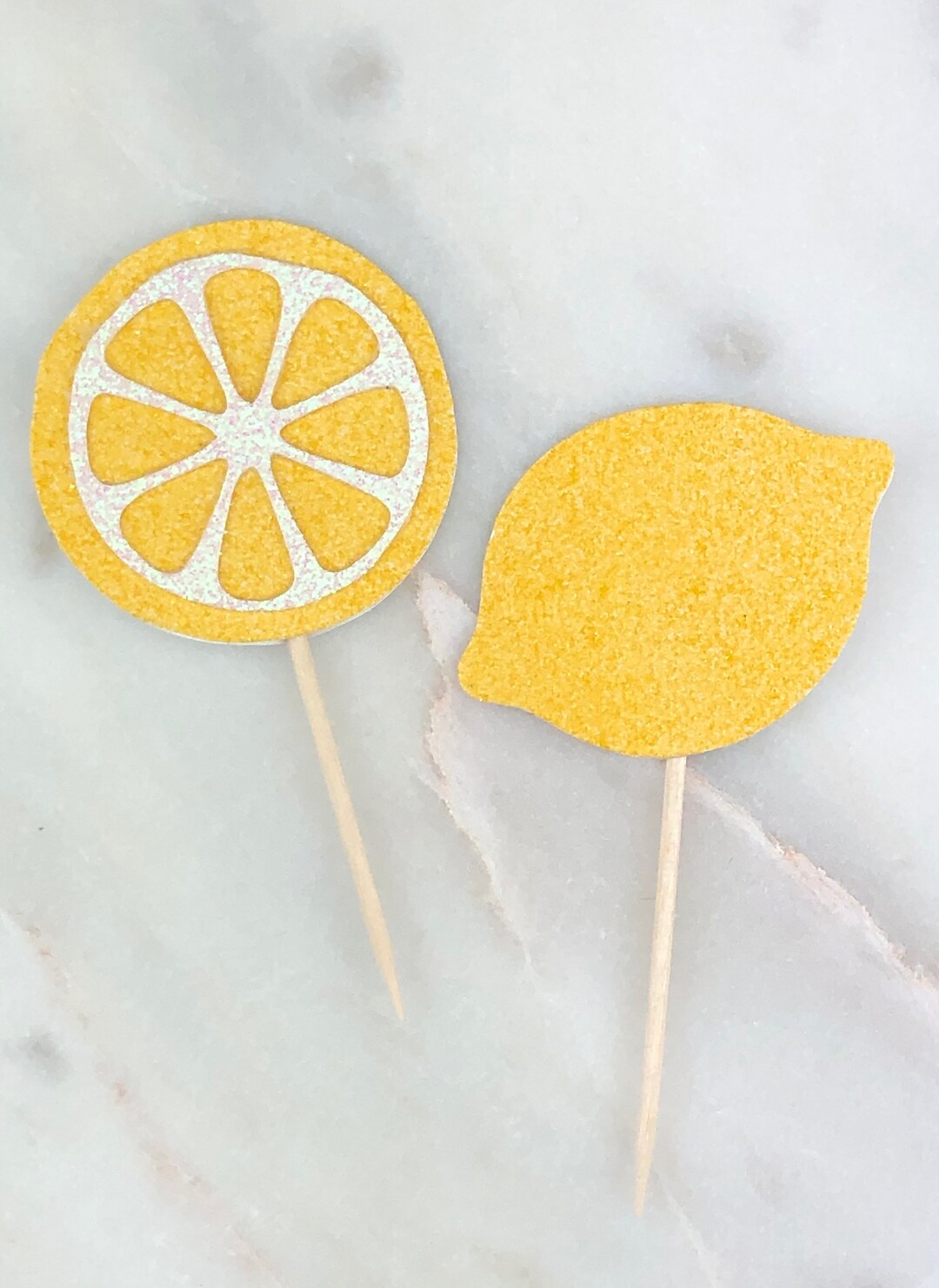 Lemon Cupcake Toppers, 12 Fruit Citrus Main Squeeze Engagement Party