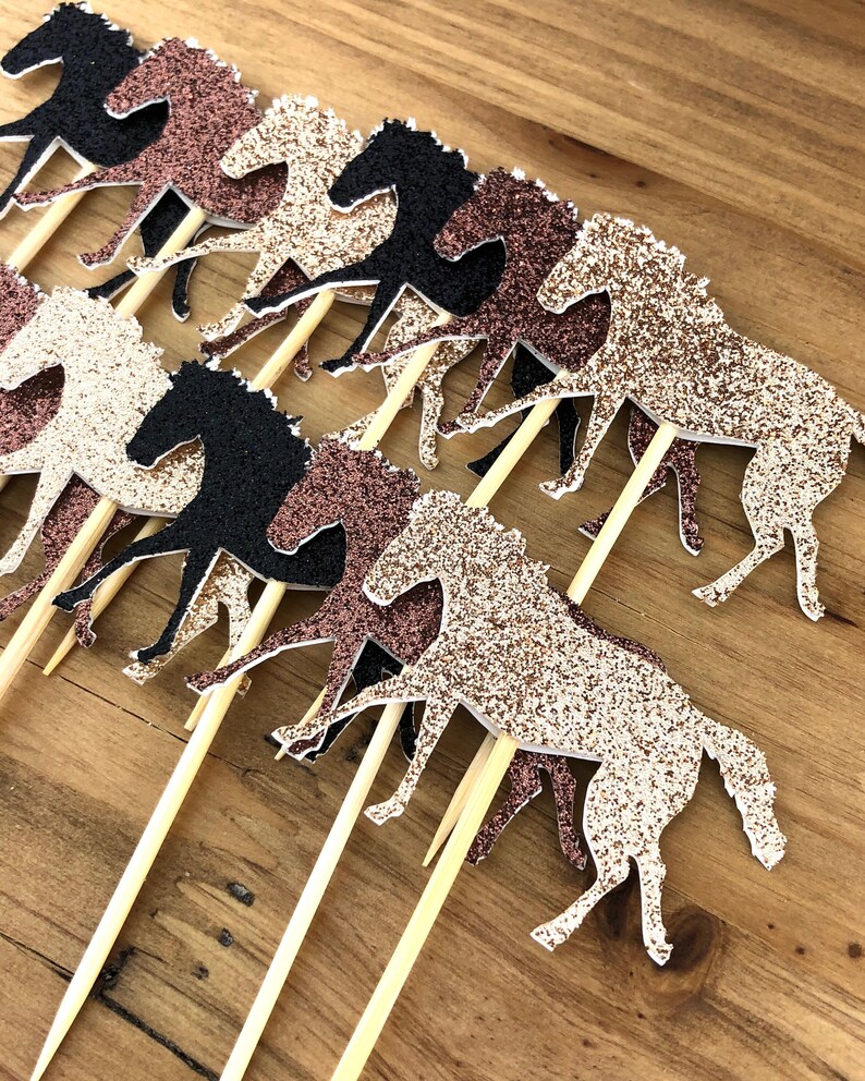 Horse Cupcake Toppers, 12 | Western Cupcake Toppers | Horse Toothpicks 