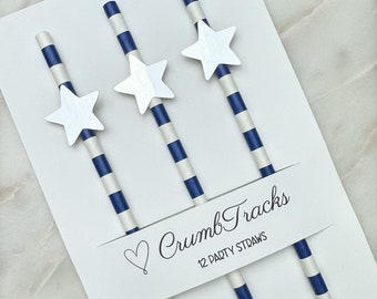 Silver Star Party Straws: Outer Space Astronaut Party Decorations