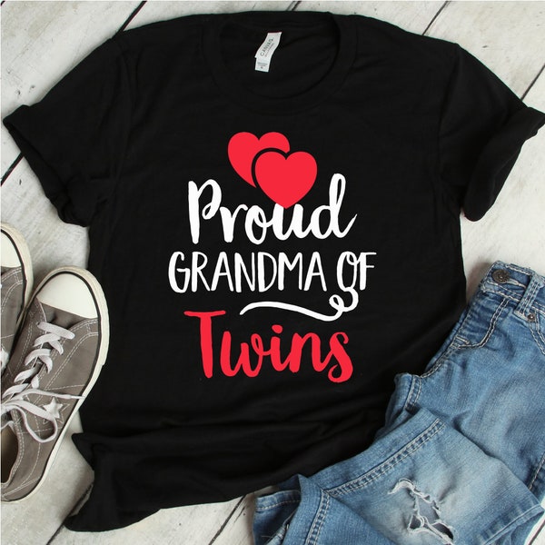 Proud Grandma Of Twins Shirt | grandma, grandma of twins, twin grandma shirt, twin grandma, grandma gift, twins, new twin grandma