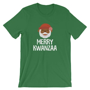 Black Santa Merry Kwanzaa African Shirt | Black Heritage Traditional Holiday T-Shirt | Christmas Party Costume Short-Sleeve Unisex Tee
