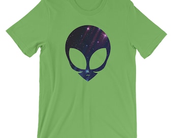 Alien Head Shirt | Starry Night Sky Alien T-shirt | Cosmic