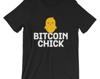 Bitcoin Chick Cute Animal Humor Unisex Shirt | Funny Blockchain HODL Cryptocurrency Coin Source T Shirt | Best Souvenir Short-Sleeve Tee