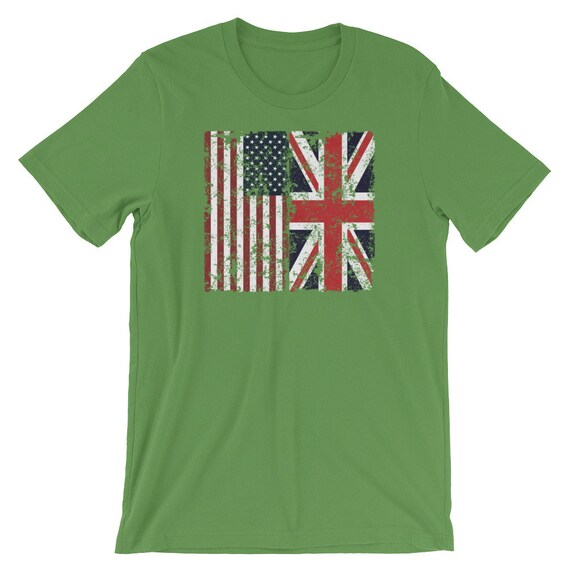 British American Flag T-Shirt Great Britain Union Jack Uk British American Flag T-Shirt Great Britain Union Jack Uk