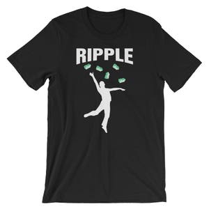 Welligkeit reichen Mann werfen Geld Kryptowährung XRP Unisex T-Shirt | Krypto Blockchain HODL digitale Währung Münze Cool Humor Shirt |
