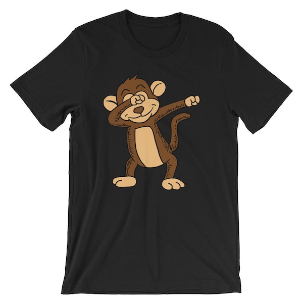 Dabbing Monkey Funny Dab Dance Unisex Shirt | Primate Animal Lover Cool Lazy Costume T-Shirt | Sarcastic Animal Short-Sleeve Tee