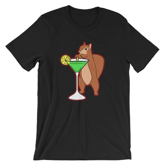 Squirrel Drinking Cocktail Funny Chipmunks Nuts Cool T-Shirt Squirrel Drinking Cocktail Funny Chipmunks Nuts Cool T-Shirt