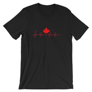 Kanada Herzschlag netten Unisex T-Shirt | Kanadische stolz Maple Leaf Cool Humor T-Shirt | Beste Souvenir Kurzarm-Shirt