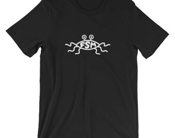 FSM Flying Spaghetti Monster Cute Unisex Shirt | Anti Religion Atheist Pastafarianism Movement T-Shirt | Best Seller Gift Short-Sleeve Tee