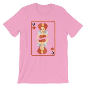 Queen Of Hearts Card Tee / Halloween Costume Spooky Pun T-Shirt / Funny Card Player Lazy Tee / Unisex short leeve Sarcastic Cool Gift Shirt