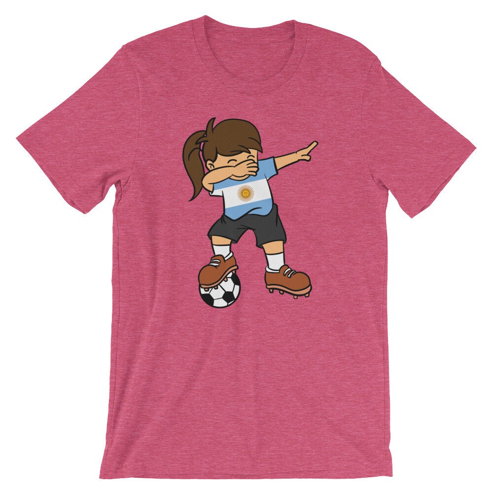 Argentina Soccer Ball 2018 Parade Shirt | Dabbing Girl Funny t-shirt | Argentines Football Game Player T-Shirt | National Flag Pride Top