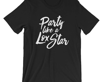 Party Like A Lox Star Shirt | Jewish New Year Holiday Tee | Rosh Hashana Celebration Short-Sleeve Unisex T-Shirt