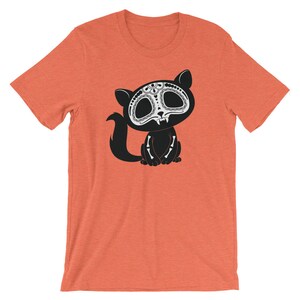 シュガースカル キュート キャット カラベラ シャツ | メキシコの祝日 死者の日 メキシコ T シャツ | ディア デ ムエルトス ハロウィン 半袖 ユニセックス T シャツ
