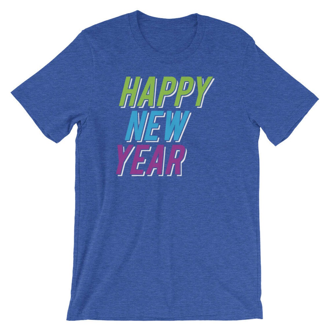 Christian merry christmas blue favor bag Happy New Year Colors Print Tshirt Joyful & Blessed New Year | Etsy