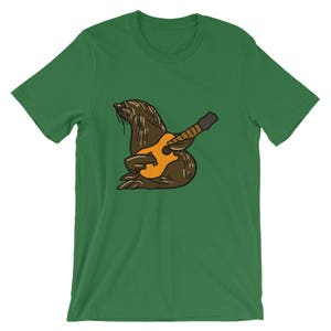 Pieczęć grający na gitarze śmieszne Koszulka Rock cool Unisex | Gitarzysta Cartoon Animal kalambur humor T-shirt | Odtwarzacz muzyczny najlepszy pomysł na prezent