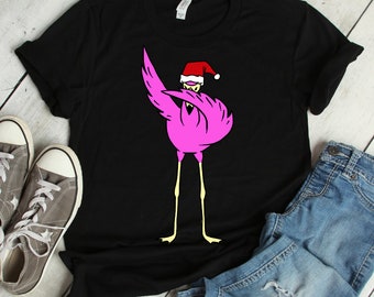 Avec flamant rose Noël chemise | avec chemise flamant rose, flamant rose, cadeau de Noël, Noël, t-shirt, chemise, flamant rose Noël