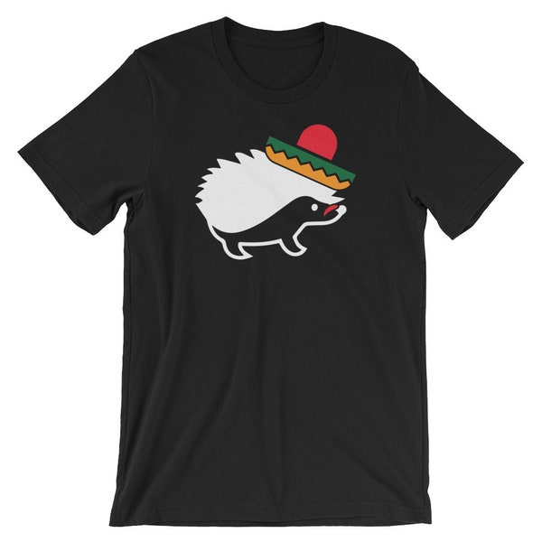 Chemise unisexe drôle Sombrero-moustache-hérisson | Cinco De Mayo fierté 5 mai vacances Costume T-Shirt | Meilleur cadeau à manches courtes Tee