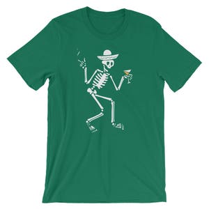 Skeleton Drinking In A Bar Sombrero Funny Shirt Day Of The Dead Calavera Mexican Holiday T-Shirt Halloween Party Costume Short-Sleeve image 6
