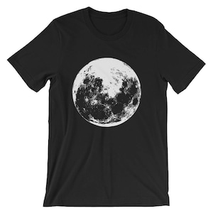 Full Moon Print Natural Satellite Cool Unisex Shirt | Astronomy Lunar Solar System Astronomical Body Tee | Best Seller Gift Short-Sleeve Top