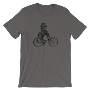 Zebra Riding On Bicycle | Rider Stripes Animal Shirt | Zebra Lover Cool Gift Tshirt | Funny African Animals Design | Rider Unisex T-Shirt
