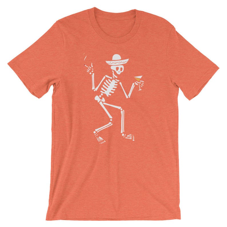 Skeleton Drinking In A Bar Sombrero Funny Shirt Day Of The Dead Calavera Mexican Holiday T-Shirt Halloween Party Costume Short-Sleeve image 8