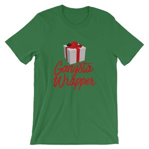 Gangsta Wrapper regalo divertente avvolgente Xmas camicia | Merry Christmas Holiday Celebration Party t-shirt | Natale stagione amante maniche Cool